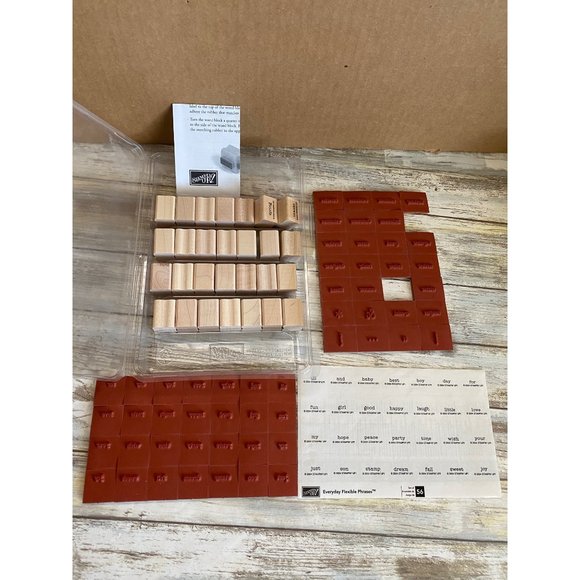 Stampin' Up! 2004 Everyday Flexible 56 Phrases Wood Rubber Stamp UNCUT/UNMOUNTED